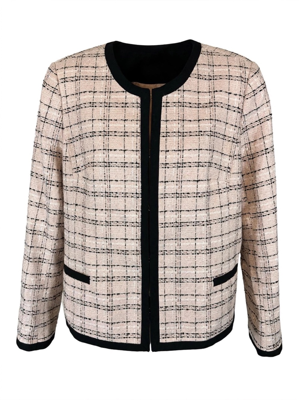 Liz Claiborne blush pink tweed blazer jacket - Size 18